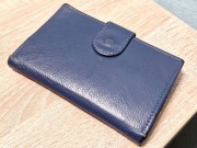 Portfel skórzany - kolor ciemny niebieski