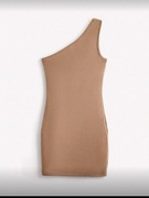 Dopasowana sukienka Jedno ramię Jednolity