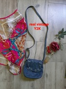Urocza torebeczka, real vintage, Y2K, długi pasek i napy