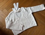 Reserved kremowy sweter sweterek z wiązaniem kokardą M oversize