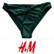 ciemnozielony dół bikini strój kąpielowy H&m XS 34