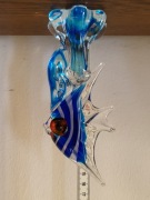 Figurka ryby Skalar, figurka ze szkła, vintage, dekoracja