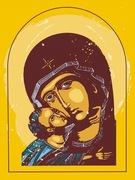 PLAKAT CHRZEŚCIJAŃSKI MARYJA IKONA 30X40 CM