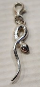Zawieszka charms do bransoletek żmijka wąż srebro.