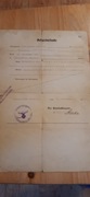 stary niemiecki dokument z 1942 roku z czasów 2 wojny światowej