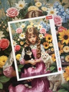 Puzzle Trefl 1000 elementów Dziewczynka z kotami kompletne