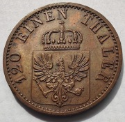 PRUSY Wilhelm I Hohenzollern 3 Pfenninge  1870C ŁADNA