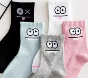5 par skarpetki śliczne zabawne z oczami wielokolorowe 