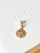 Zawieszka różowe serce, srebro pozłacane, jest próba S925