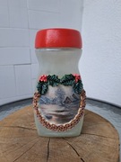 Słoik handmade Decoupage 900ml zimowy motyw na słodkości