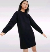 Bluza sukienka LACOSTE oversize 34 granatowa