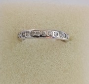 obrączka - pierścionek srebro 925 z cyrkoniami