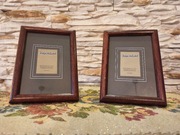Dwie drewniane ramki na zdjęcia 9x13 cm Jugendstil