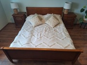 Łóżko drewniane 165x200 - kolor dąb naturalny + STELAŻ + MATERAC