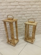 Lampiony duże 2 szt. Naturalne drewno. Polecam 