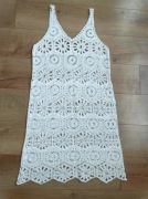 Biała ażurkowa szydełowa kamizelka sukienka tunika oversize r. uniwersalny