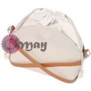 Beżowy organizer worek do Obag MOON LIGHT welur beż hummus komin OMAY