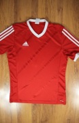 T-shirt Adidas r. M czerwony kr rękaw poliestrowy sportowy 