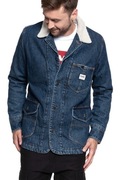 Ocieplana Męska Kurtka Lee Long Loco Sherpa Jeansy Dark Worn L88KRDEP S 