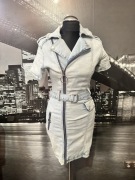 Jeansowa sukienka denim zamki napy dżinsowa dekatyzowana jasna