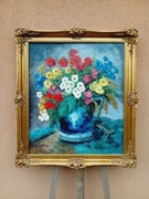 STARY DUŻY  OBRAZ OLEJNY PŁÓTNO  sygnowany  ,,MARTWA NATURA "