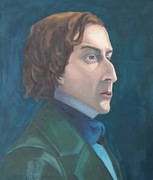 Fryderyk 50X60 OBRAZ OLEJNY, ZAWERNIKSOWANY Chopin