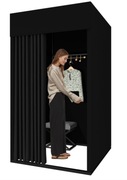Przebieralnia sklepowa 100x100x200 cm z zasłoną – czarna