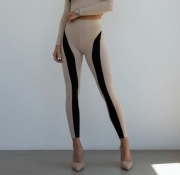 Legginsy DIRTY By Me beżowo czarne M - 95% wiskoza 