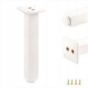 4 x MOCNA METALOWA NÓŻKA NOGA MEBLOWA STOPKA REGULOWANA ZESTAW BIAŁA 20 CM 