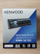 Używany radioodtwarzacz samochodowy Kenwood KMM-361SD wraz z akcesoriami