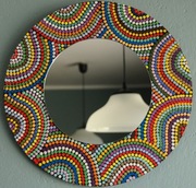 RĘCZNIE MALOWANE LUSTRO,RĘKODZIEŁO,MANDALA DOT ART