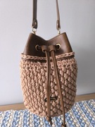 Torebka damska ręcznie wykonana w kolorze ciasteczko Handmade