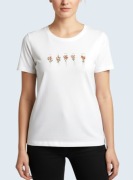 Damska bluzka biała bawełniana z krótkim rękawem C&A 36/S