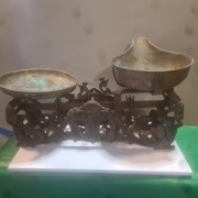 Waga szalkowa Weber Dahne BAK syrenki zabytkowa 5kg sygnowane szalki