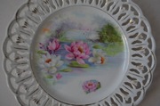 patera lilie wodne łabędż porcelana ażur