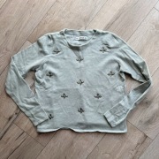 Zara knit sweter s zielony miętowy diamenciki kryształki