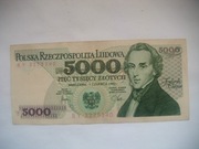 POLSKA BANKNOT PRL 5000 zł 1982 rok seria BY