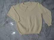 masełkowy sweterek vintage z kołnierzem sweter M L