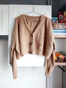 Krótki sweter kardigan beż 