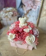 Zapachowy Flowerbox świece sojowe torebka miś prezent 13 świec