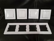 Wlaczniki podwójne Schneider Asfora +ramka 4x włączniki Sedna