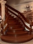 Schody drewniane samonośne gotowe drewno teak