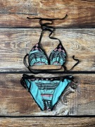 Tribord dziecięcy strój kąpielowy dwuczęściowy turkusowy różowy 9–10 lat