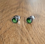 Unikatowe kolczyki sztyfty ze stali nierdzewnej- ręcznie malowane akwarelą 