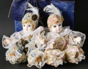 Zestaw 2x lalka porcelanowa Arlekin VINTAGE – duet retro dekoracja
