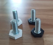 Stopki regulowane Ikea M8 2x czarna + 2 biała 