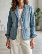 Katana kurtka Jeansowa blue denim TOPSHOP vintag chic M L Boho Casual Basic