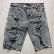 Męskie krótkie spodnie jeansowe SKAZI spodenki rozmiar XXL W40 STRETCH