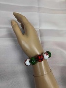 Bransoletka damska świąteczna biało/zielona/czerwona, Noname 