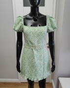 NOWA miętowa sukienka w drobne kwiatki kobieca Zara S 